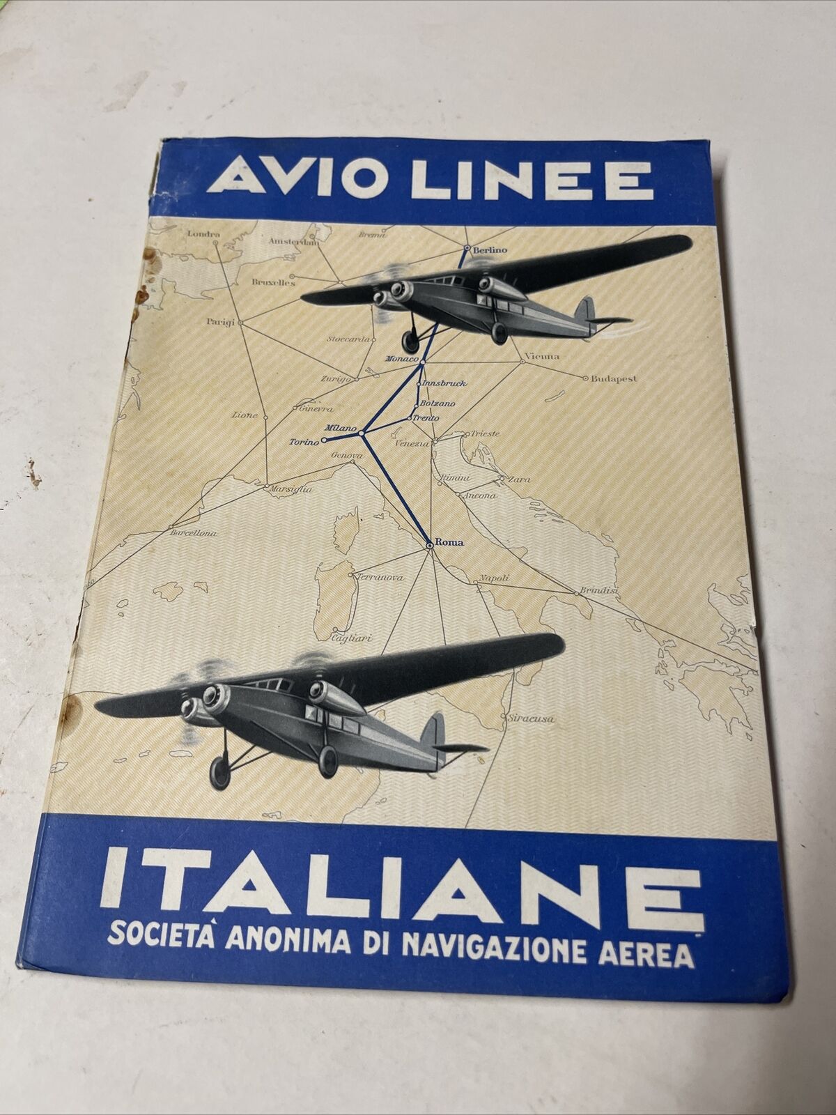 Aero Espresso Italia 1931 AIRLINE TIMETABLE SCHEDULE Brochure flight Map Book