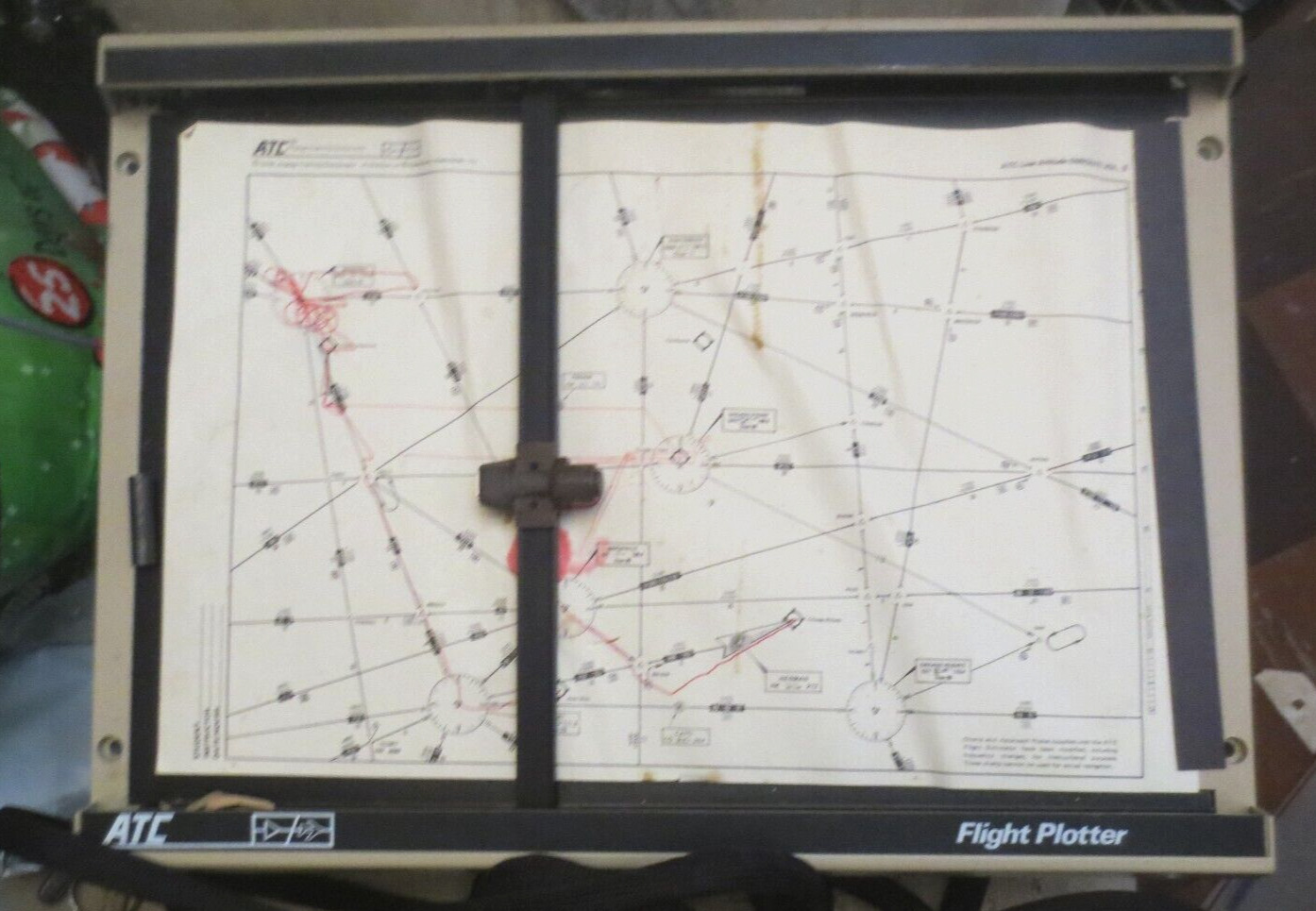 Vintage ATC Flight Plotter Desk System with one map