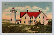 Provincetown MA-Massachusetts, Race Point Light House, Antique Vintage Postcard picture