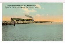 A FEC Passenger Train on the Key West Extension, Long Key Viaduct, FL Postcard picture